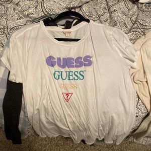 white guess shirt